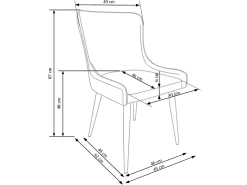 Silla bimaterial gris con patas de metal Steel negro