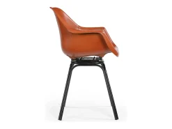 Silla bridge giratoria de cuero L44 cm ROCKIE - Marrón