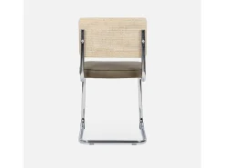 Silla cantilever con respaldo efecto ratán, set de 2 pardo