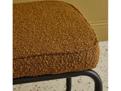 Silla cantilever de borreguito texturizado, set de 2 ocre