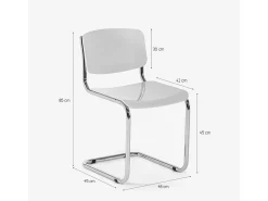 Silla cantilever para comedor, reuniones, oficina de diseño moderno Erys Light - Negro