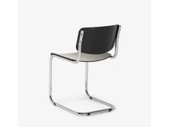 Silla cantilever para comedor, reuniones, oficina de diseño moderno Erys Light - Negro