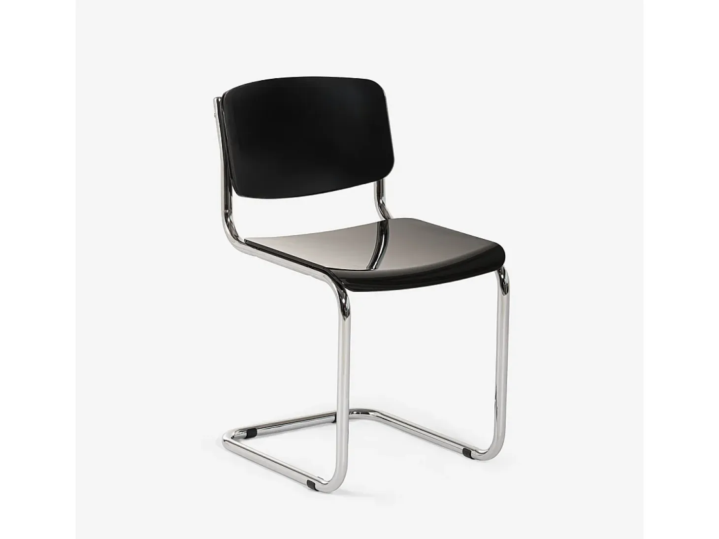 Silla cantilever para comedor, reuniones, oficina de diseño moderno Erys Light - Negro