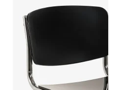 Silla cantilever para comedor, reuniones, oficina de diseño moderno Erys Light - Negro