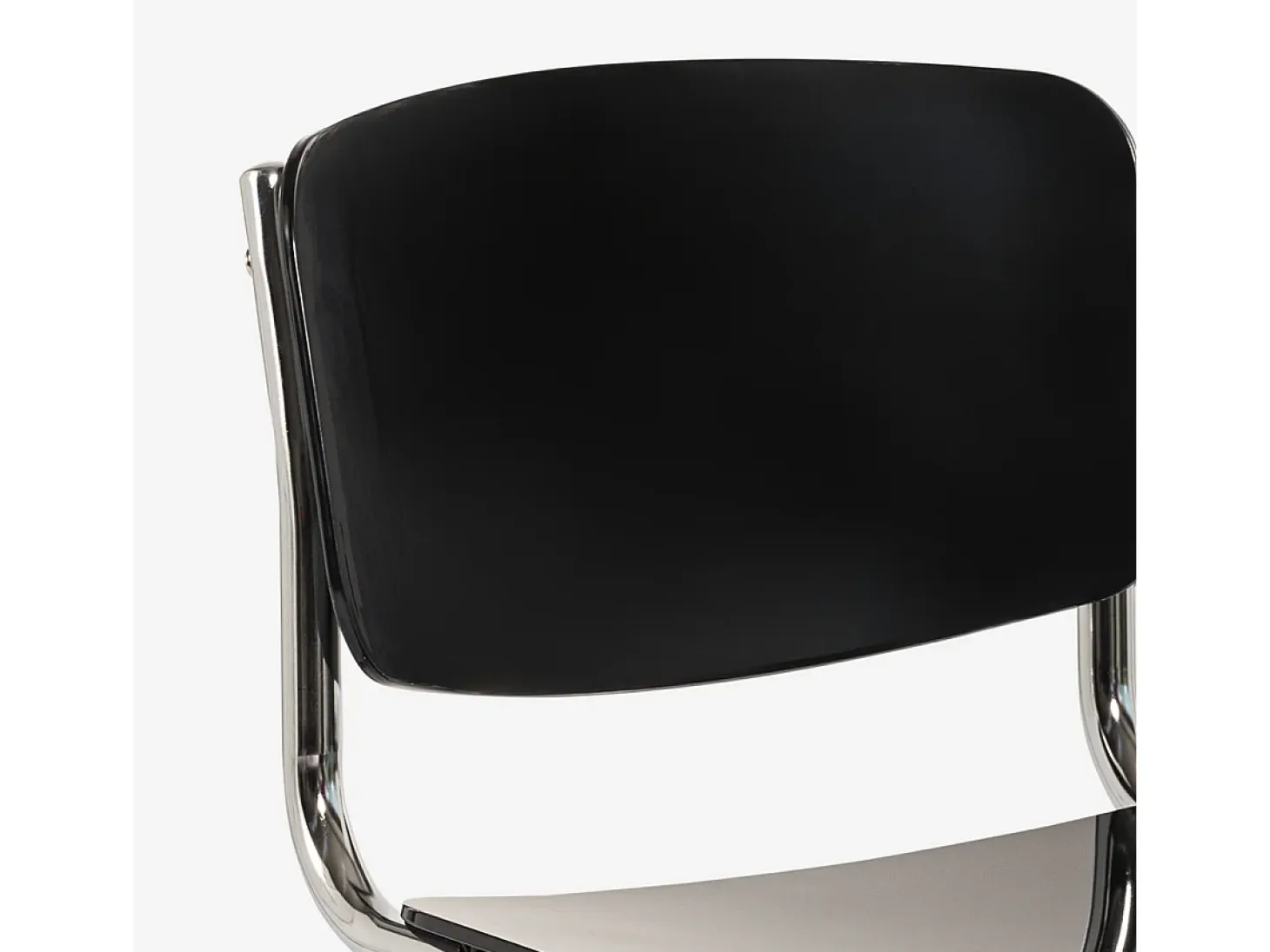 Silla cantilever para comedor, reuniones, oficina de diseño moderno Erys Light - Negro