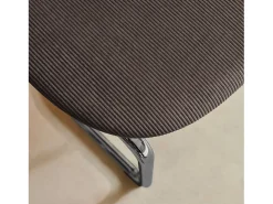 Silla cantilever redondeada de metal, pana y patas cromadas, set de 2