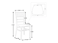 Silla Chiavari en plástico de latón amarillo, modelo reforzado