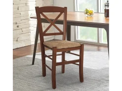 Silla clásica asiento paja comedor trattoria Venezia Croce Paglia