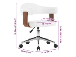 Silla comedor giratoria madera curvada cuero sintético blanco
