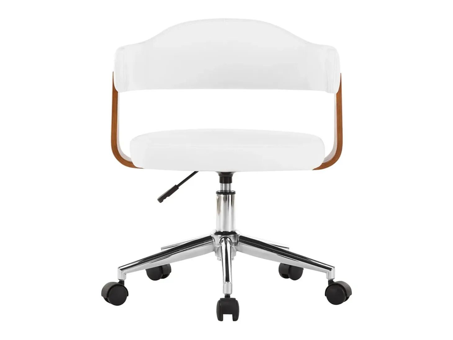 Silla comedor giratoria madera curvada cuero sintético blanco