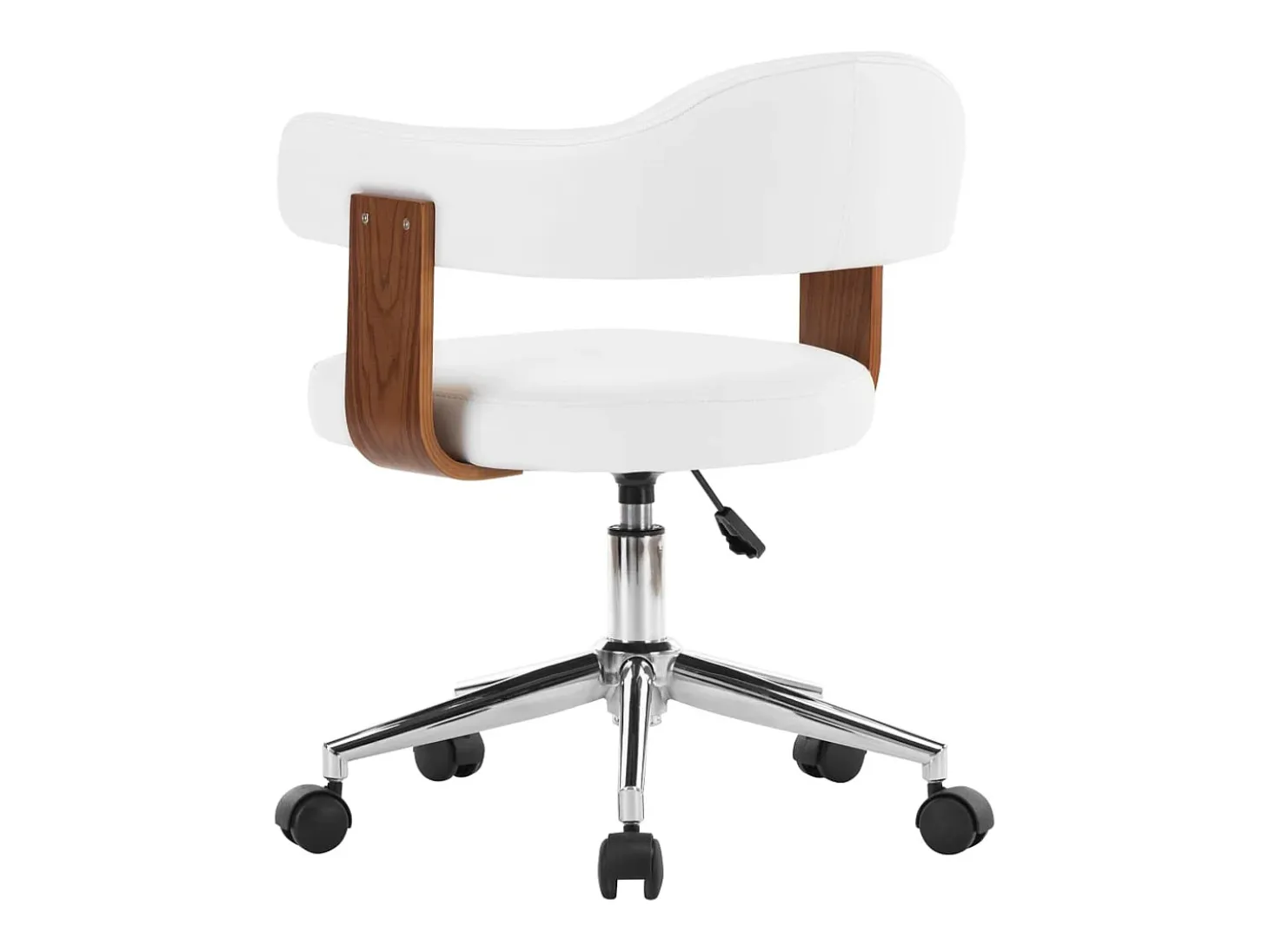 Silla comedor giratoria madera curvada cuero sintético blanco