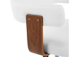 Silla comedor giratoria madera curvada cuero sintético blanco