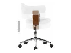 Silla comedor giratoria madera curvada cuero sintético blanco
