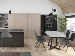 Silla comedor tapizada tela gris 4071 ANGEL CERDA