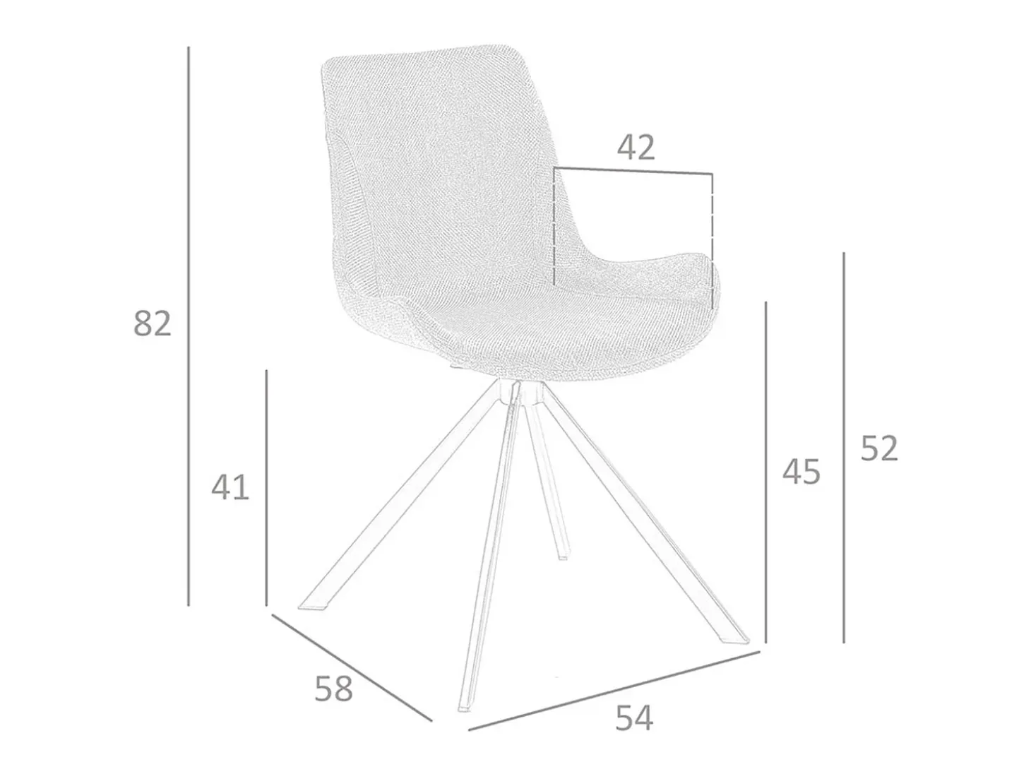 Silla comedor tapizada tela gris 4071 ANGEL CERDA