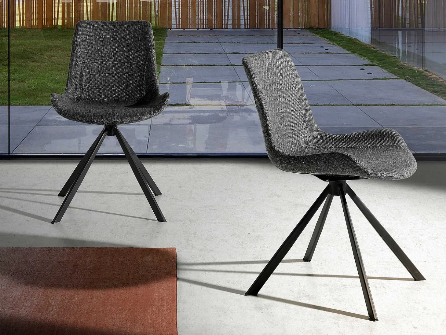 Silla comedor tapizada tela gris 4071 ANGEL CERDA