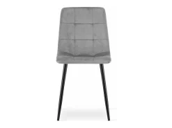 Silla comedor Valora PYRA terciopelo gris claro patas metal negro