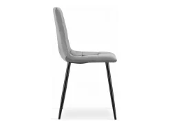 Silla comedor Valora PYRA terciopelo gris claro patas metal negro