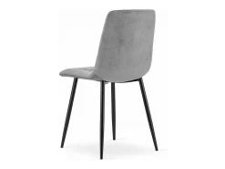 Silla comedor Valora PYRA terciopelo gris claro patas metal negro