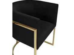Silla con brazos - Terciopelo y metal - Negro y dorado - PERIA