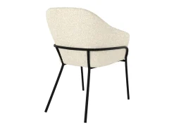 Silla con efecto bouclette de lana blanca y patas de metal - Toscane