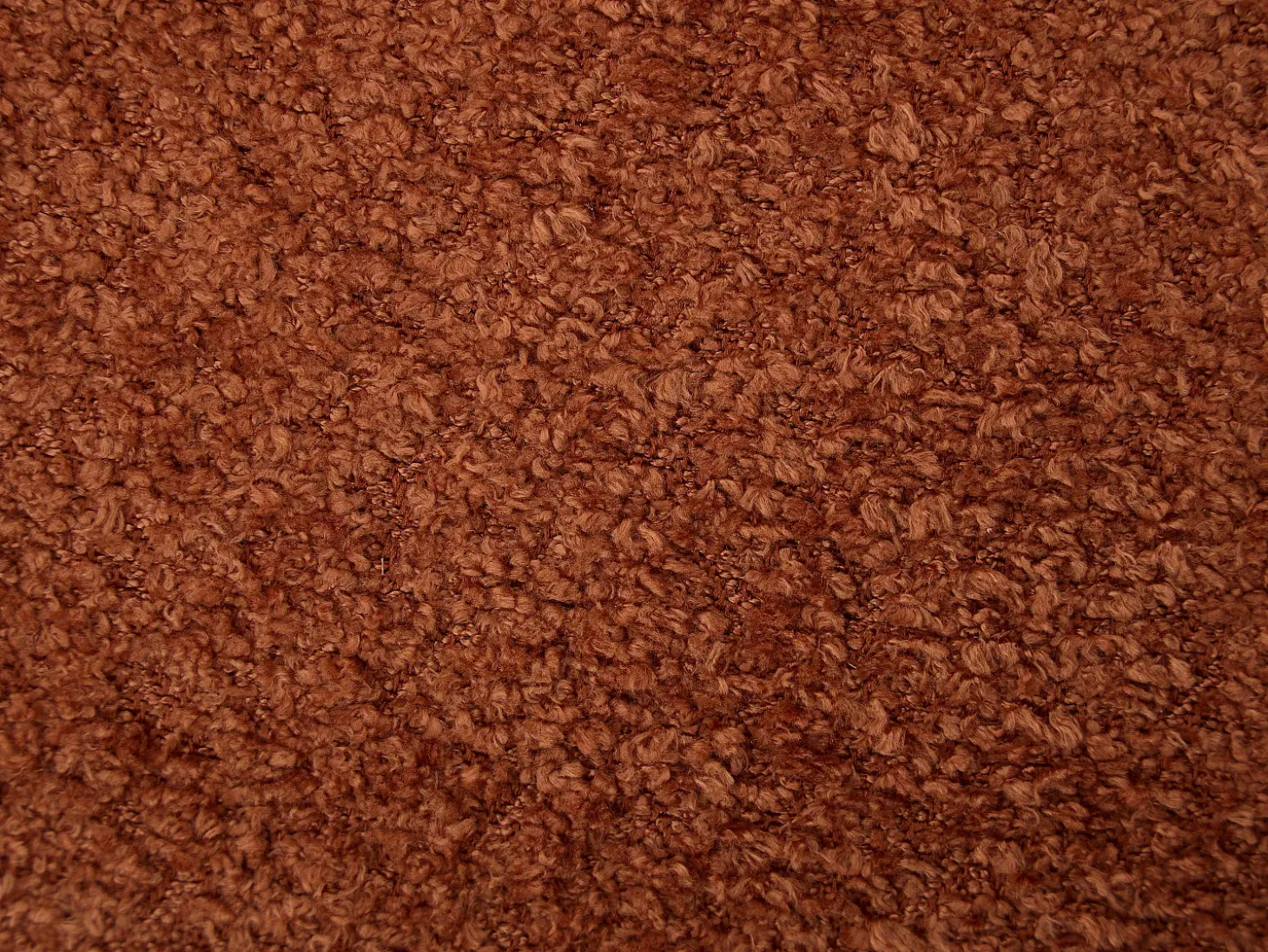 Silla con reposabrazos en tela bouclé y madera de hevea - Terracota y negro - LIVELIA