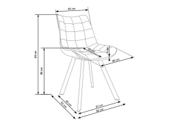 Silla contemporánea de terciopelo burdeos con patas de metal negro LIBERTY