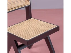 Silla cásica en rattan natural y madera de fresno - Compass - Negro