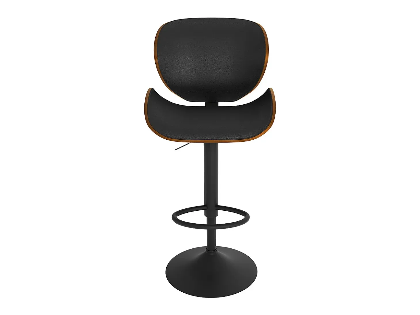 Silla de bar ajustable 63/84 cm en cuero artificial negro - Baudoin