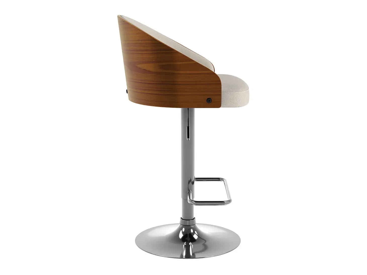 Silla de bar ajustable 63/84 cm en tejido beige - Carmelo