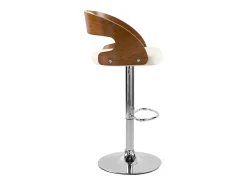 Silla de bar ajustable 62/84 cm en cuero artificial blanco - Louis