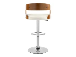 Silla de bar ajustable 62/84 cm en cuero artificial blanco - Louis