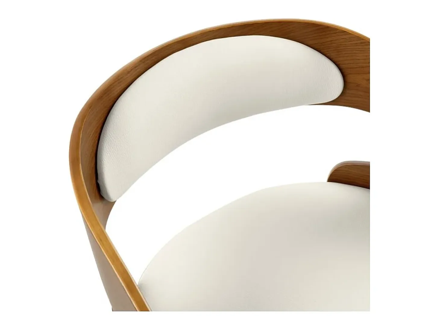 Silla de bar ajustable 62/84 cm en cuero artificial blanco - Louis