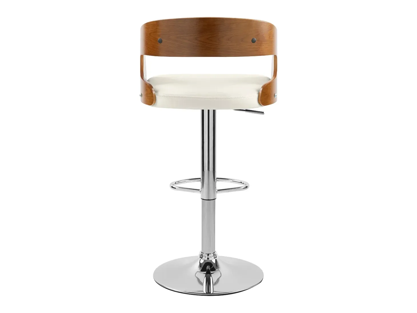 Silla de bar ajustable 62/84 cm en cuero artificial blanco - Louis