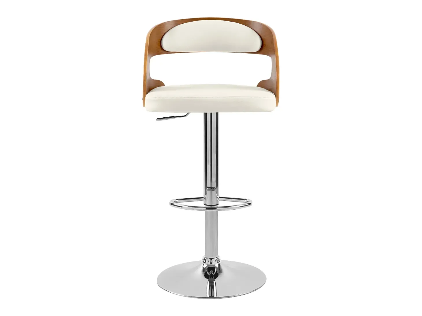 Silla de bar ajustable 62/84 cm en cuero artificial blanco - Louis