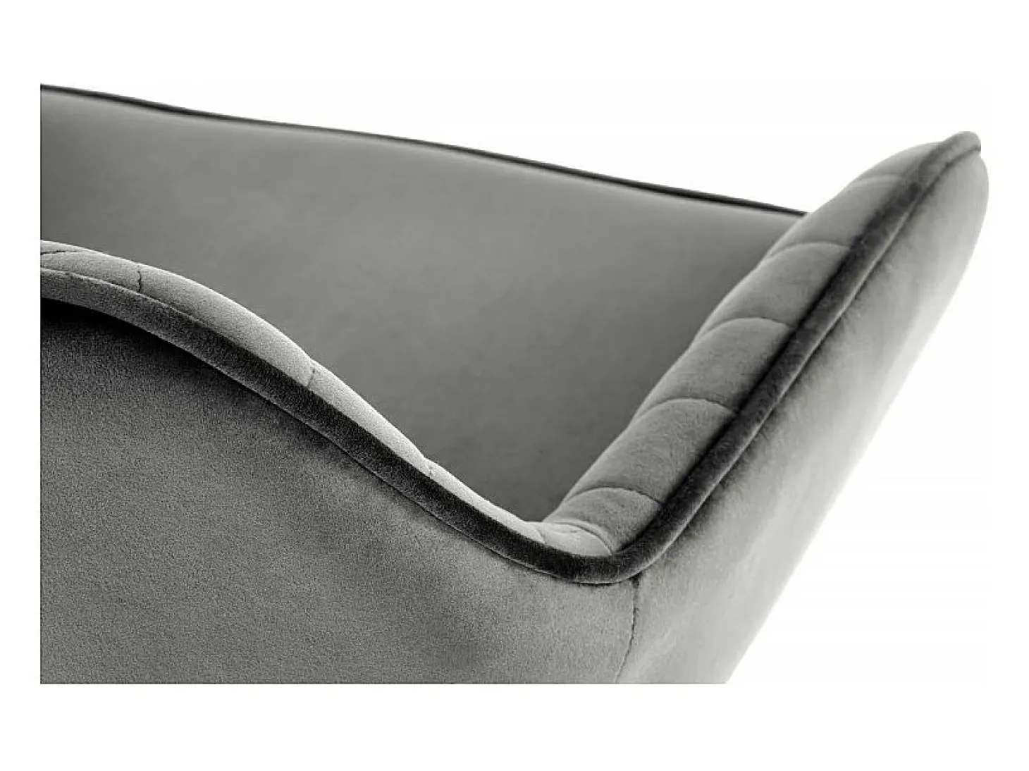 Silla de bar regulable en altura de terciopelo gris con patas de metal EDEN