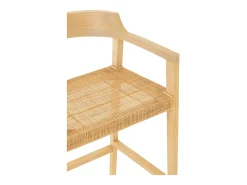 Silla de bar SUKA de madera de roble – Diseño contemporáneo-Color ribete verde crudo
