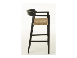 Silla de bar SUKA de madera de roble – Diseño contemporáneo-Color Negro