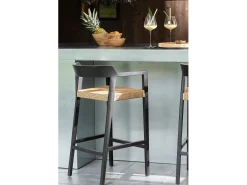 Silla de bar SUKA de madera de roble – Diseño contemporáneo-Color Negro