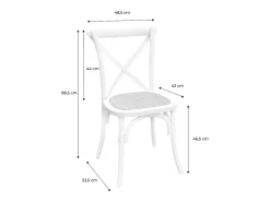 Silla de bistró vintage de madera, set de 2 negro