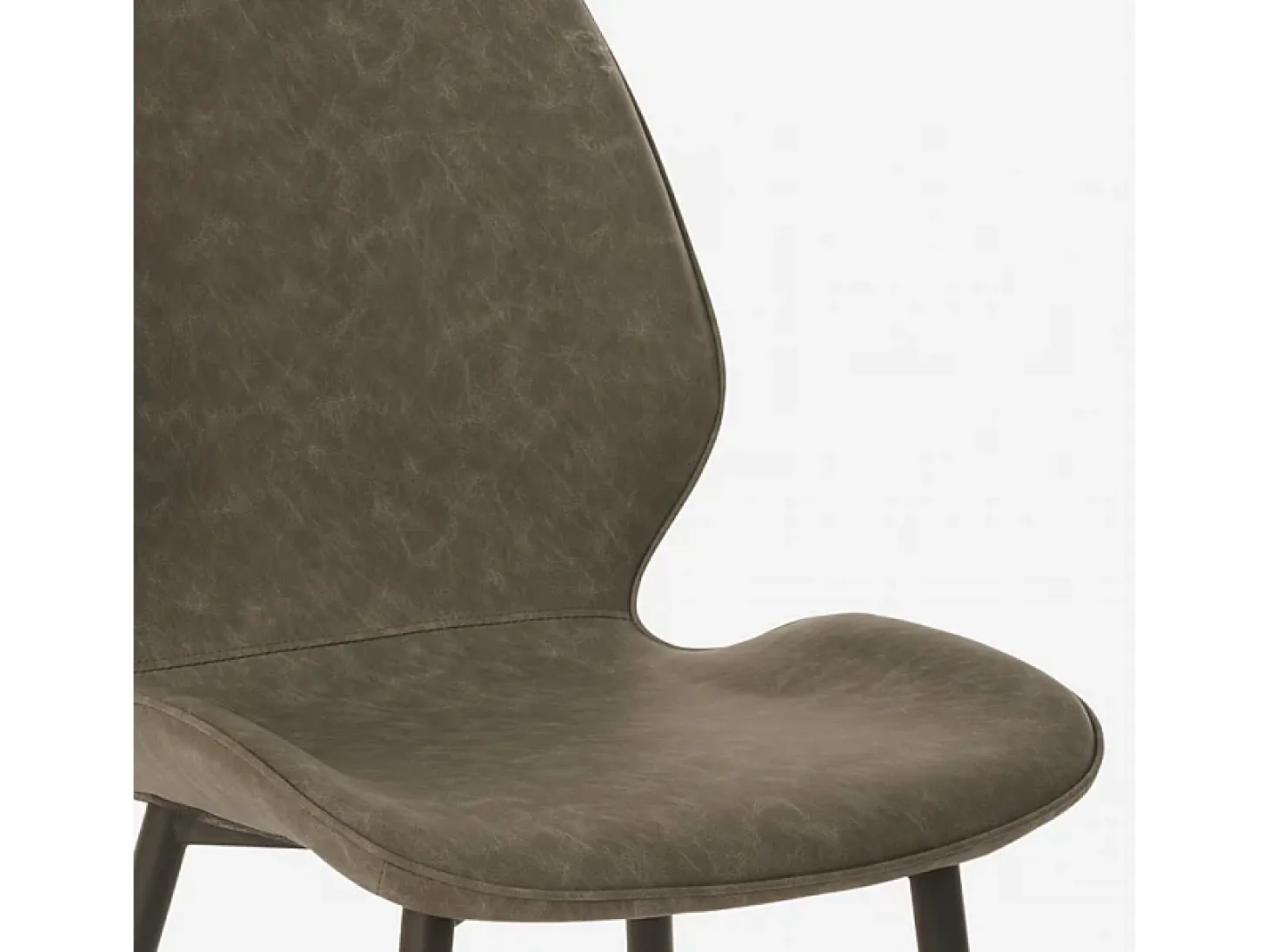 Silla de cocina de cuero sintético de diseño moderno Lyna - Gris