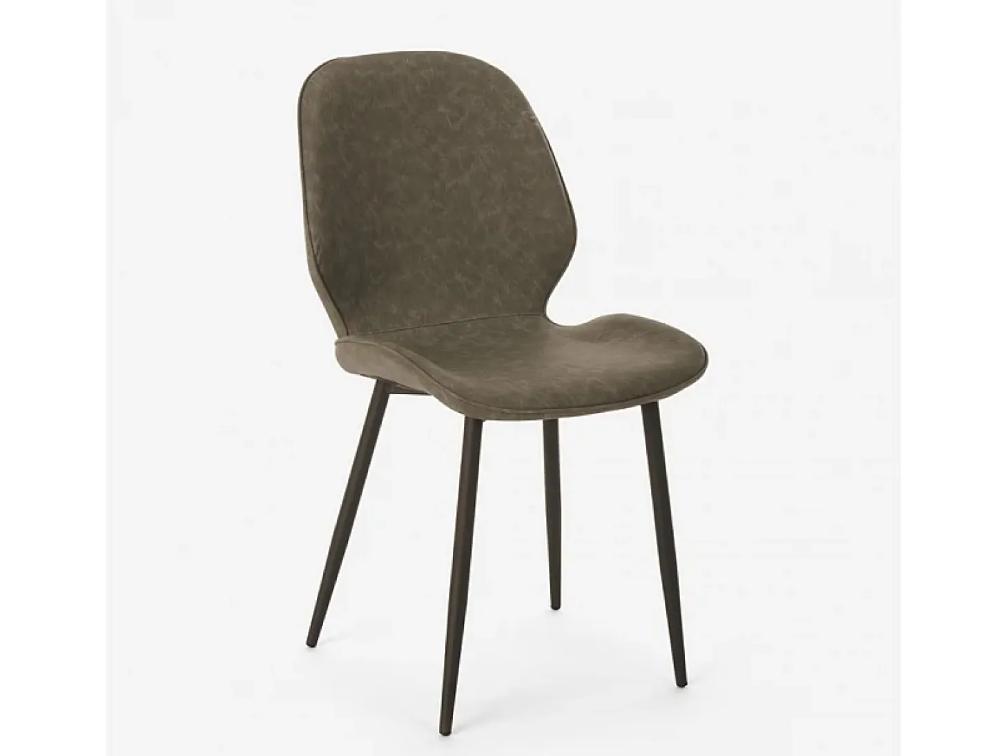 Silla de cocina de cuero sintético de diseño moderno Lyna - Gris
