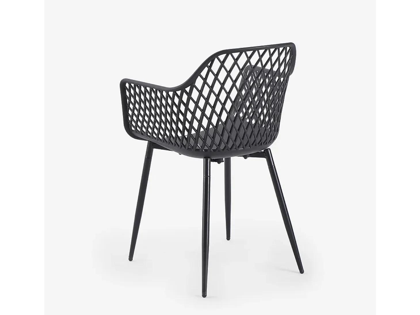 Silla de cocina moderna de diseño en polipropileno con reposabrazos Vetra - Negro