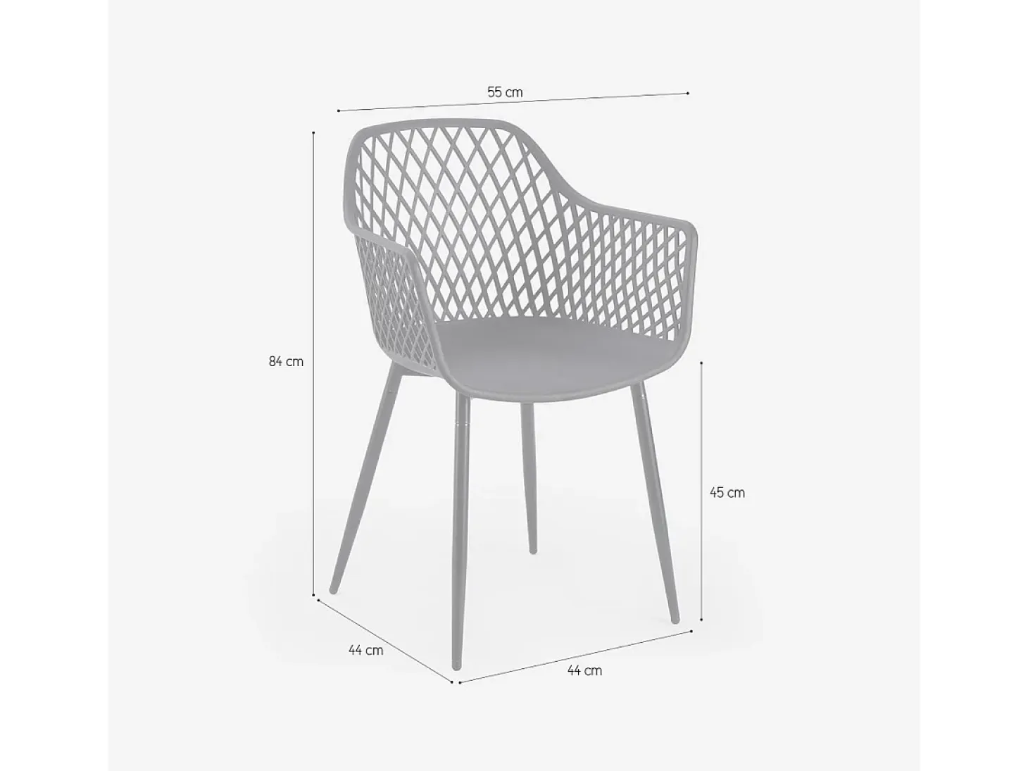 Silla de cocina moderna de diseño en polipropileno con reposabrazos Vetra - Negro