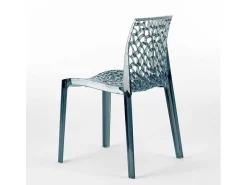 Silla de cocina o de comedor de Policarbonato Transparente Gruvyer - Gris
