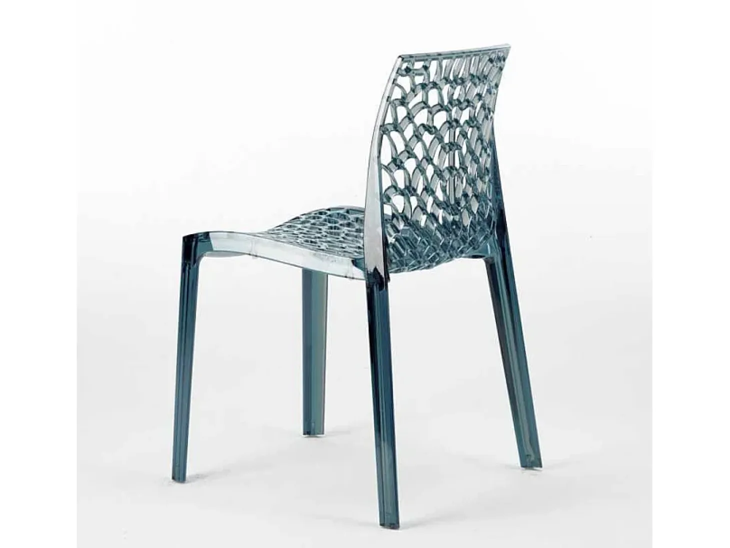 Silla de cocina o de comedor de Policarbonato Transparente Gruvyer - Gris