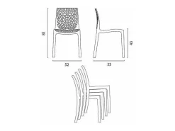 Silla de cocina o de comedor de Policarbonato Transparente Gruvyer - Gris