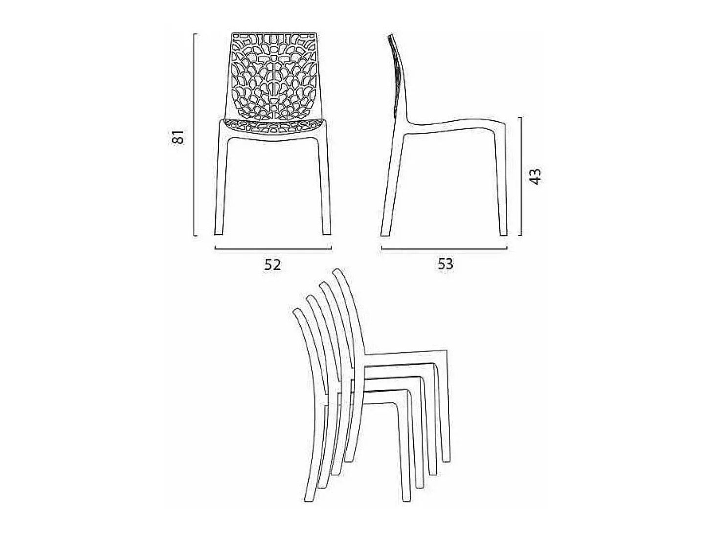Silla de cocina o de comedor de Policarbonato Transparente Gruvyer - Gris