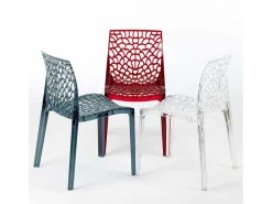 Silla de cocina o de comedor de Policarbonato Transparente Gruvyer - Gris