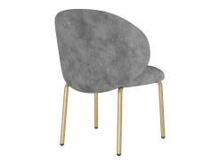 Silla de comedor - 47,5 x 56 x 74 cm - Silla de tocador - Patas doradas - Chenilla - Gris